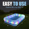 Prelit LED Inflatable Rectangular Swimming Pool 79″ x 59″ x 20″ – Durable Nighttime Glow w/ 3 Light Modes, Quick Setup, Family Fun Ages 6+